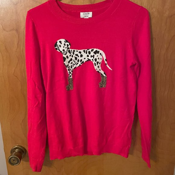 J. Crew Sweaters - JCrew Teddie Red Dalmation Sweater (Small)